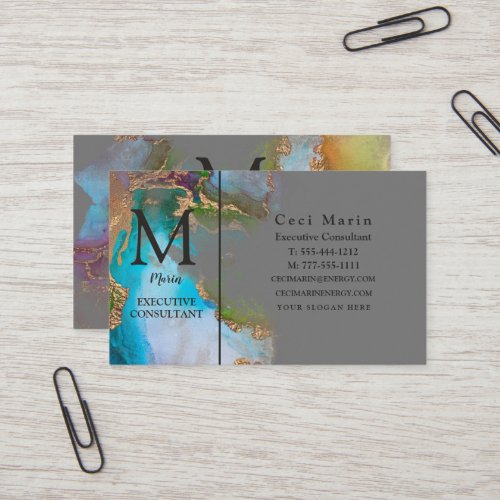 Professional Elegant Monogram Custom Business Card