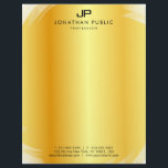 Professional Elegant Monogram Gold Template Modern Letterhead<br><div class="desc">Professional Elegant Monogram Gold Template Modern Simple Letterhead.</div>