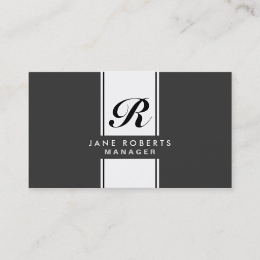 Customizable Professional Elegant Monogram Makeup Artist Black Business Card