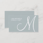Professional Elegant Monogram Makeup Artist Green Business Card (Front/Back)