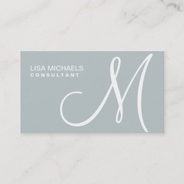 Professional Elegant Monogram Makeup Artist Green Business Card (Front)