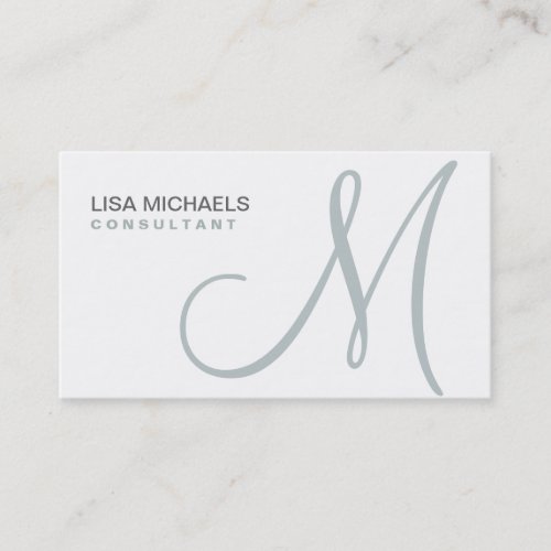 Professional Elegant Monogram Makeup Artist White Business Card