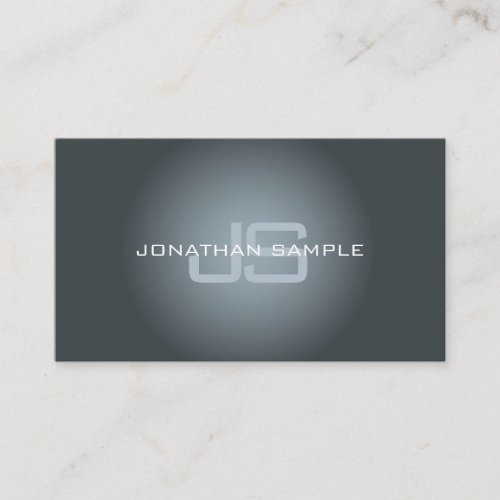 Professional Elegant Monogram Minimalist Plain Business Card