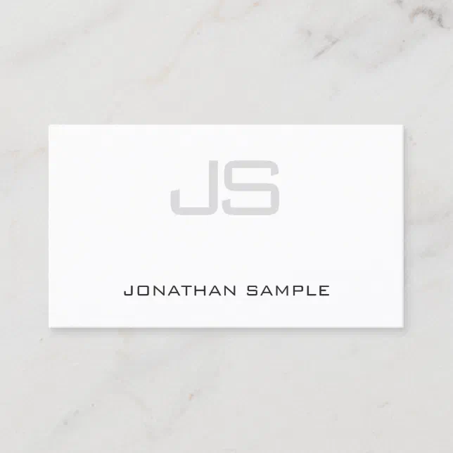 Professional Elegant Monogram Modern Chic Plain Business Card | Zazzle