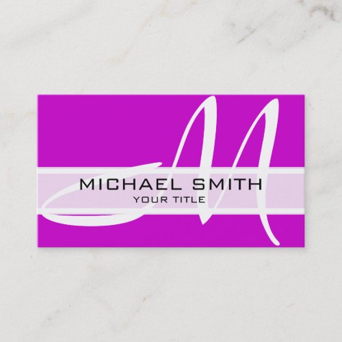 Professional Elegant Monogram Modern Deep Magenta Business Card