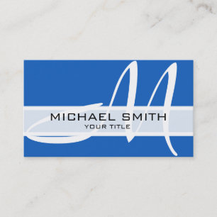 Professional Elegant Monogram Modern Denim Business Card