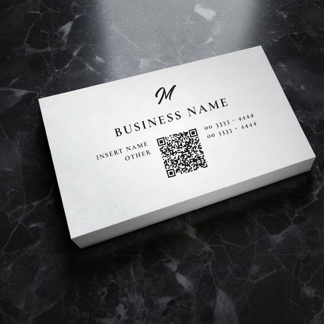 Professional Elegant Monogram QrCode Business Card (Creator Uploaded)