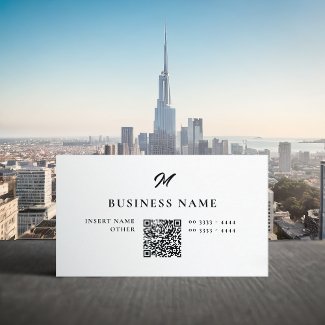 Professional Elegant Monogram QrCode Business Card