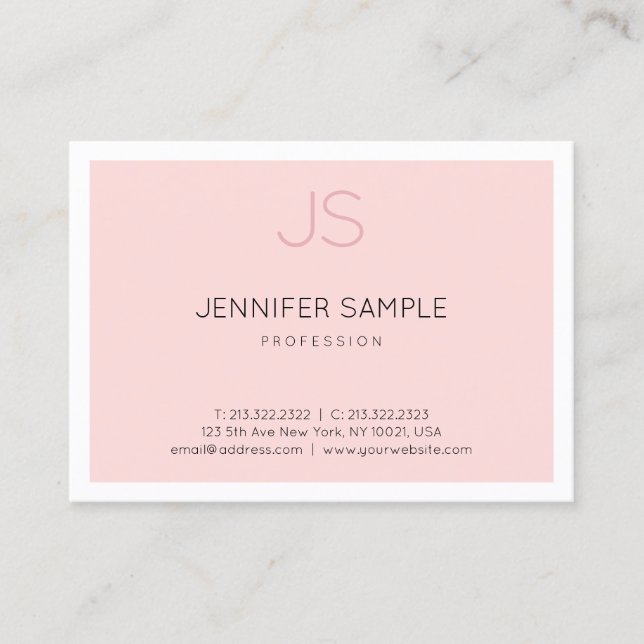 Professional Elegant Monogram Simple Design Luxe Business Card (Front)