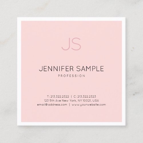 Professional Elegant Monogram Sleek Design Luxury Square Business Card