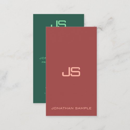 Professional Elegant Monogram Vertical Modern Business Card