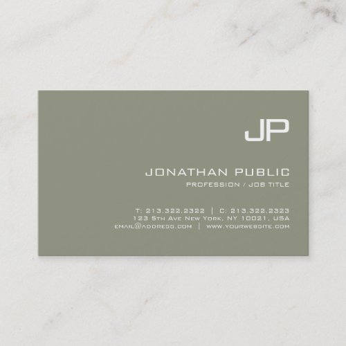 Professional Elegant Monogrammed Design Modern Business Card