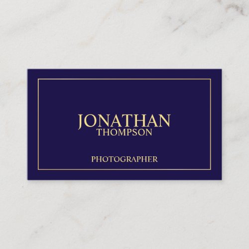 Professional Elegant Navy Blue and Gold Business Card