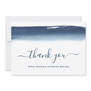 Professional Elegant Navy Blue Business Thank You Card