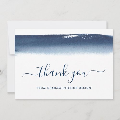Professional Elegant Navy Blue Business Thank You Card