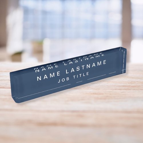 Professional Elegant Navy Blue Desk Desk Name Plate