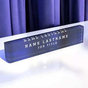 Professional Elegant Navy Blue Desk Name Plate