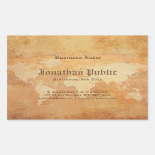 Professional Elegant Nostalgic Old Paper Look Rectangular Sticker