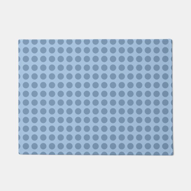 Professional elegant pastel blue solid color doormat (Front)