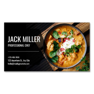 Professional Elegant Personal Chef Catering  Business Card Magnet