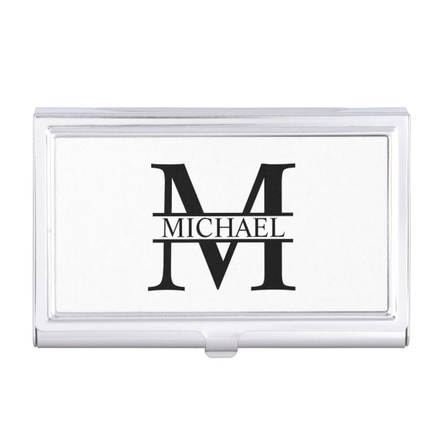 Professional Elegant Personalized Monogram Business Card Case (Front)