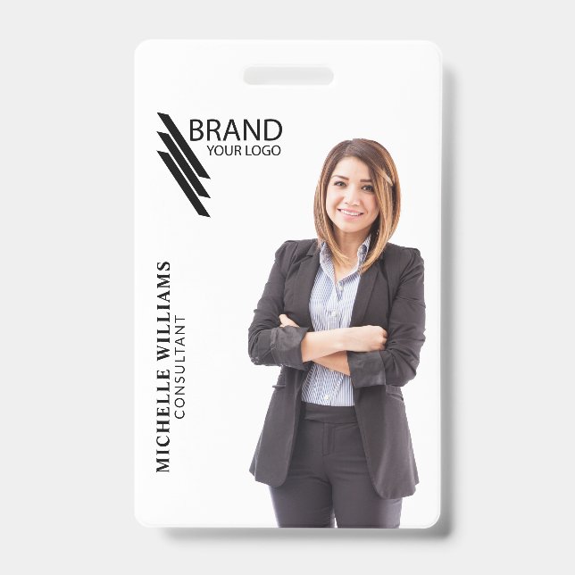 Professional Elegant Photo And Logo  Badge (Front)