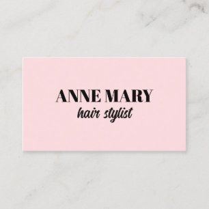 Professional Elegant Pink Black Hairstylist Salon Business Card