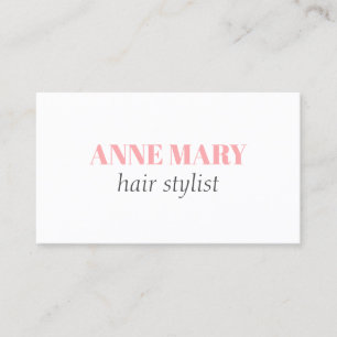 Professional Elegant Pink Grey Hairstylist Salon Business Card