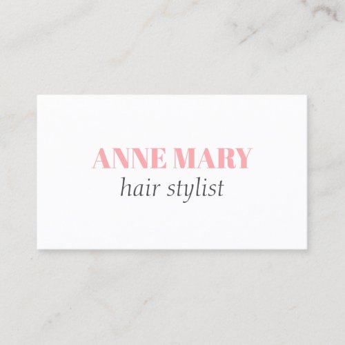 Professional Elegant Pink Grey Hairstylist Salon  Business Card