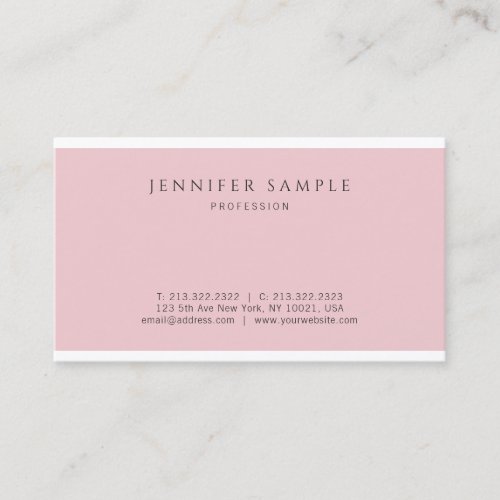 Professional Elegant Pink Modern Simple Design Business Card