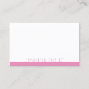 Professional Elegant Pink White Template Modern Business Card