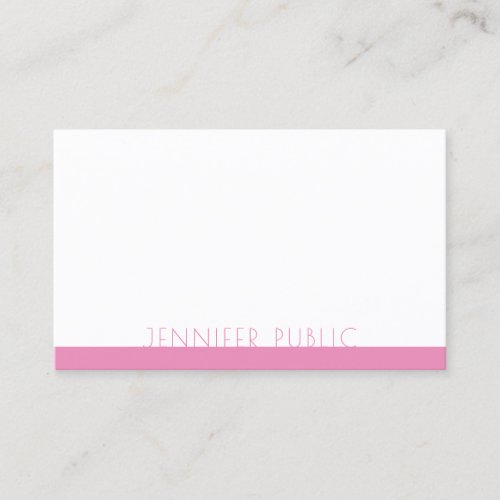 Professional Elegant Pink White Template Modern Business Card