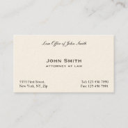Professional Elegant Plain Attorney Law Office Business Card at Zazzle
