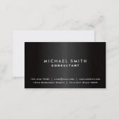 Professional Elegant Plain Black Modern Metal Business Card (Front/Back)