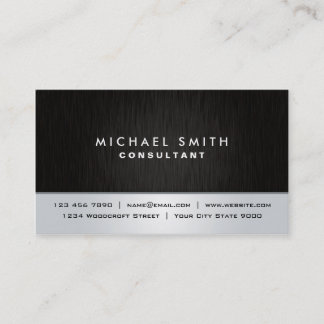 Professional Elegant Plain Black Silver Modern Business Card