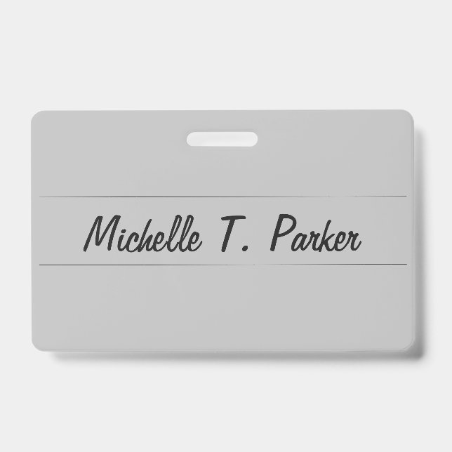 Professional elegant plain minimalist calligraphy badge (Front)