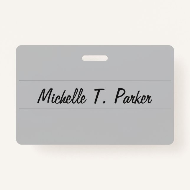 Professional elegant plain minimalist calligraphy badge (Front)