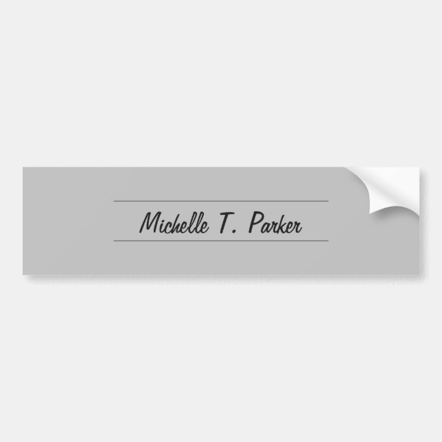 Professional elegant plain minimalist calligraphy bumper sticker (Front)
