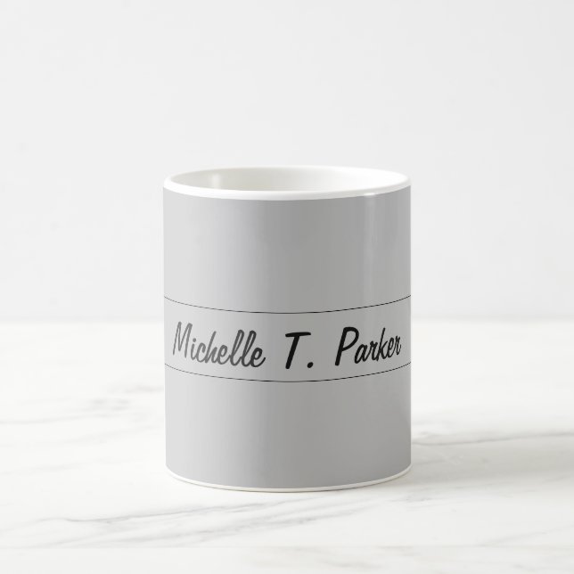 Professional elegant plain minimalist calligraphy coffee mug (Center)