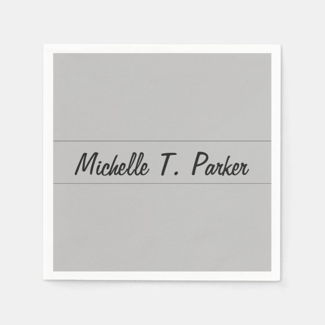 Professional elegant plain minimalist calligraphy napkins (Front)