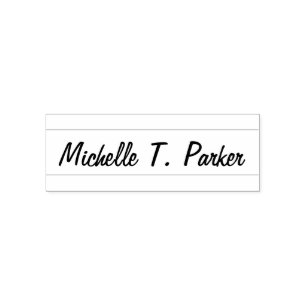 Professional elegant plain minimalist calligraphy self-inking stamp