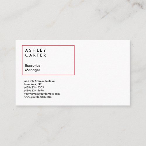 Professional elegant plain minimalist modern business card