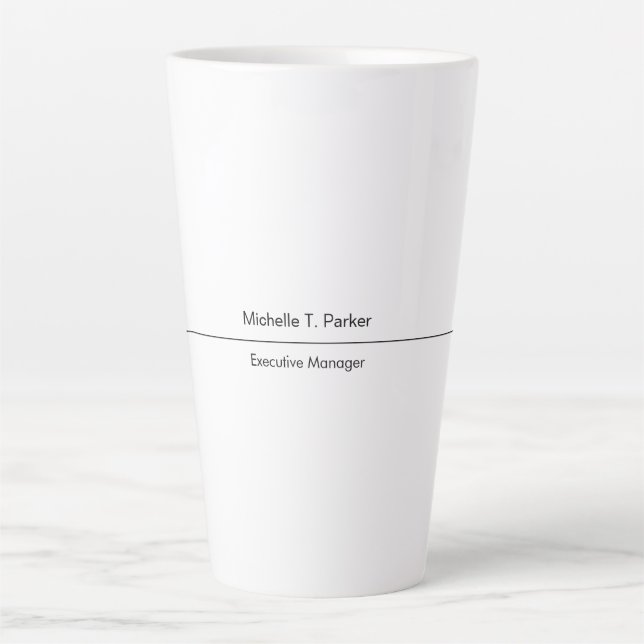 Professional elegant plain minimalist modern latte mug (Front)
