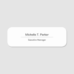 Professional elegant plain minimalist modern name tag