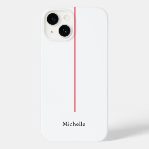 Professional Elegant Plain Minimalist Red White Case_Mate iPhone 14 Case