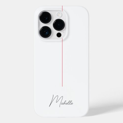 Professional Elegant Plain Minimalist Red White Case_Mate iPhone 14 Pro Case