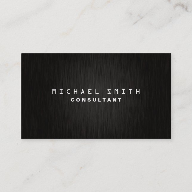 Professional Elegant Plain Modern Black Simple Business Card (Front)