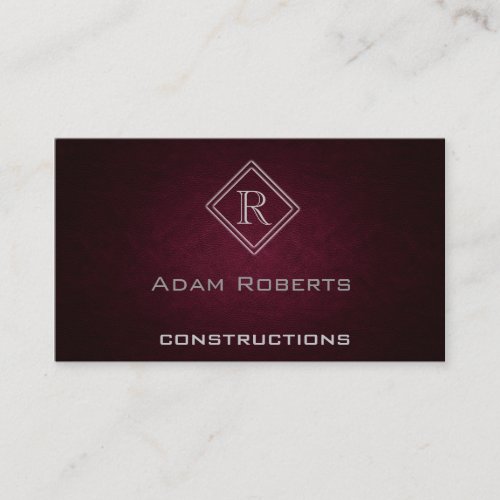 Professional elegant plain monogram leather business card templates