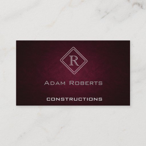 Customizable Professional elegant plain monogram leather business card templates