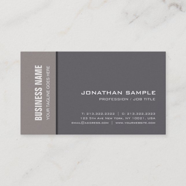 Professional Elegant Plain Premium Pearl Luxe Business Card (Front)